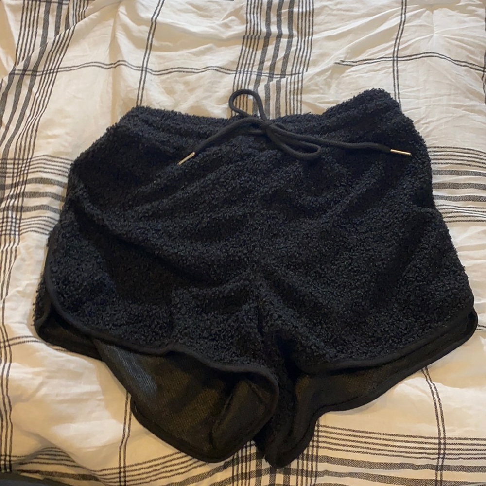 Fuzzy short shorts